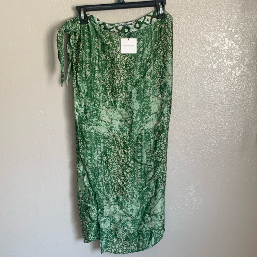 NWT Zara Tropical Island Print Mara Wrap Skirt